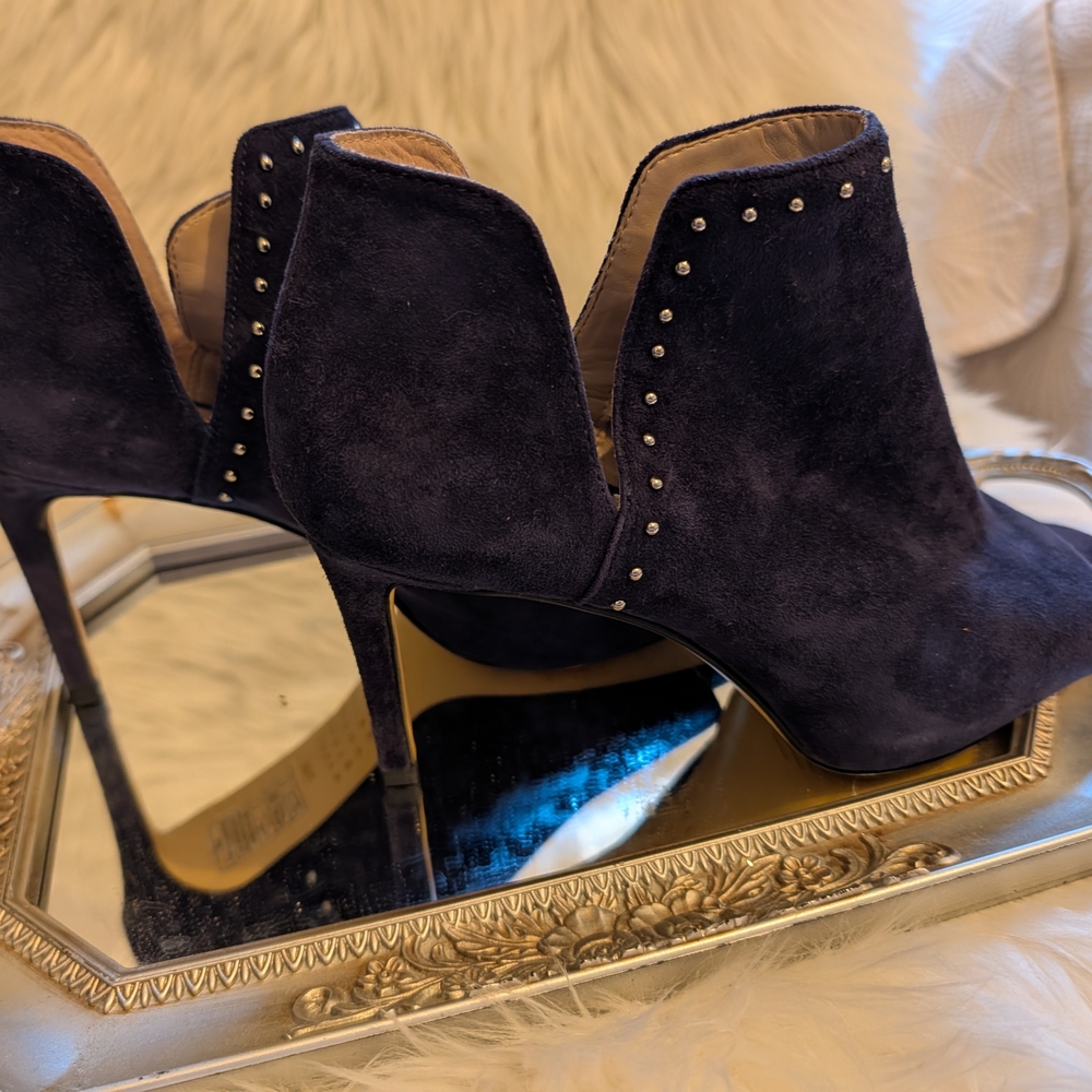 White House Black Market Black Suede Heeled Boots